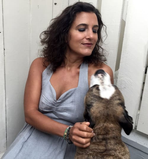 Shanti with a dog