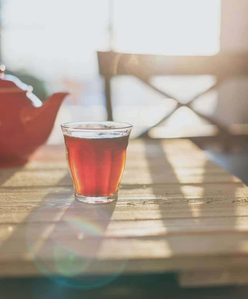 A glass of sunshine infused tea