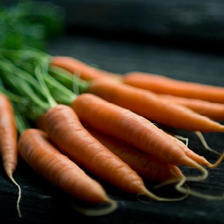 Carrots, a root vegetable